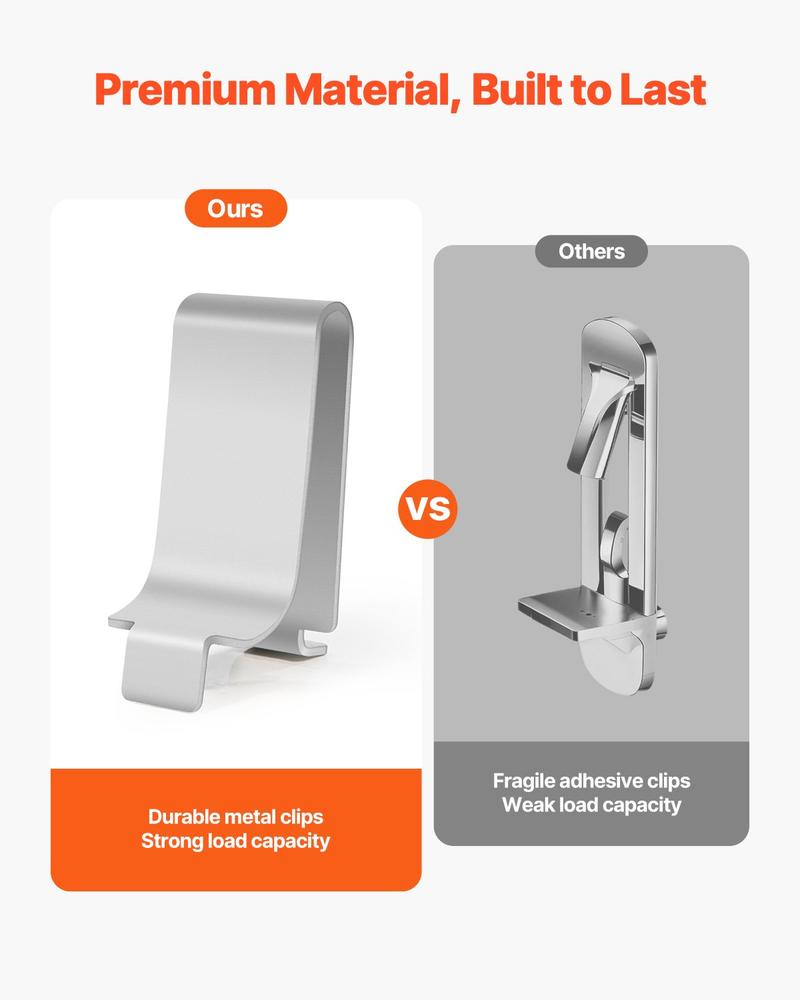 VEVOR Shelf Clips, 40 Pack, Adjustable Steel Pilaster Shelf Clips Support for Metal, Wood, Glass Shelves, Compatible with Wardrobes, Cabinets, Bookcases, Shoe Racks and Display Racks (Silver)