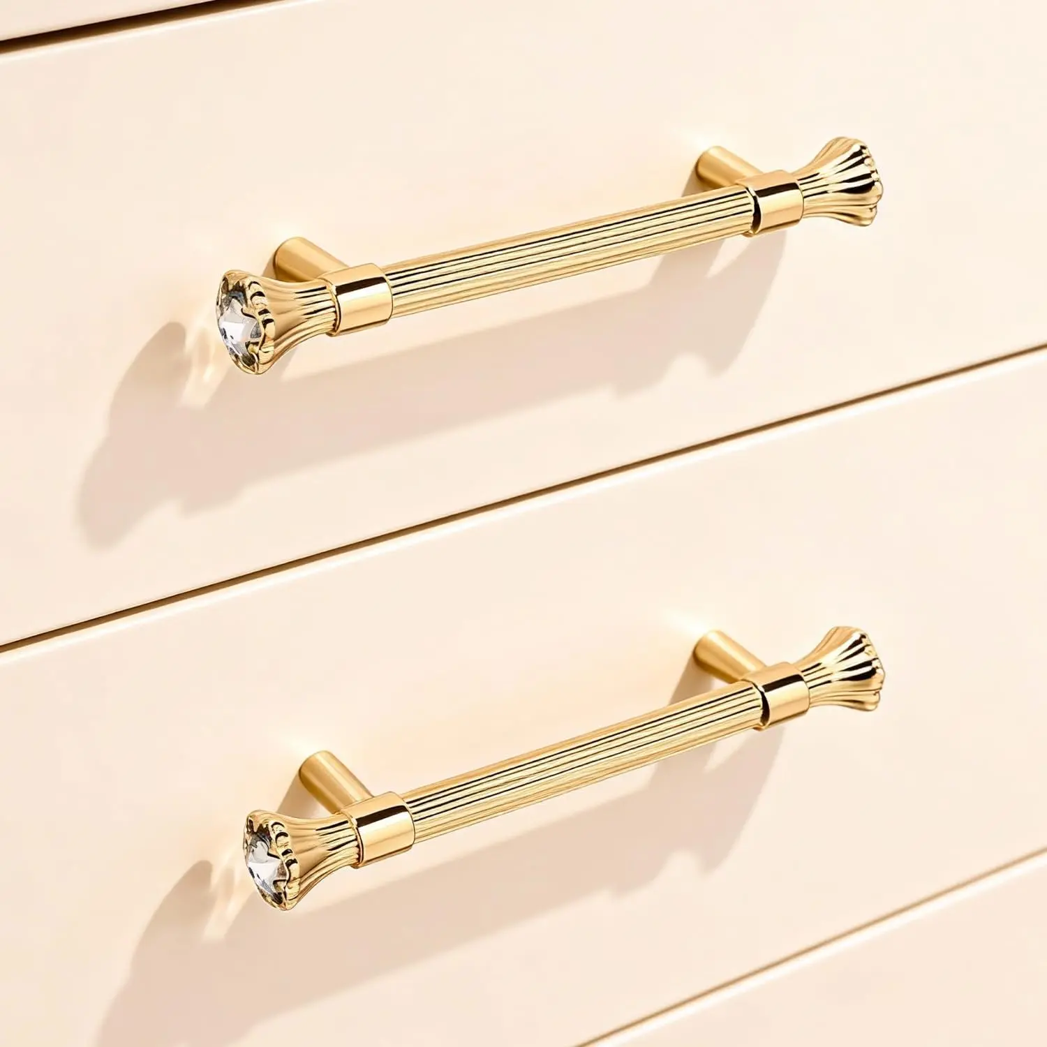 4 Pack Kitchen Cabinet Handles ,  Dresser Drawer Pulls, Modern Bathroom Cabinet Handles, Kitchen Hardware for cabinets, Zinc Alloy Pull (4, , 3.78"(96mm) Hole Center)