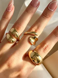 Boho Vintage Elegant Coin Style Rhinestone Pearl Heart Flower Adjustable Open Design Women's Fashion Stacking Ring Set for Vacation Party Date Gift Stackable Rings