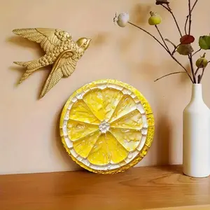 Summer Retro Lemon Theme Acrylic Sign, 8x8 Inches, Juicy Lemon Slice Design, Home Office Garage Garden Wall Art, Unique Gift Idea, Kitchen Decor
