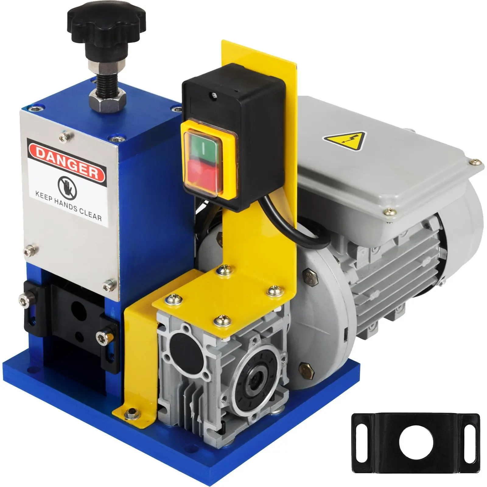 Automatic Electric Wire Stripping Machine - 110V 60Hz 180W Portable Dark Blue Tool, 0.05-0.98in Gauge Range, 12.5" x 8.2" x 12" Durable Aluminum Body, Emergency Stop Button, 1x Wire Stripping Machine, 1x Instruction Manual for Scrap Copper Recycling