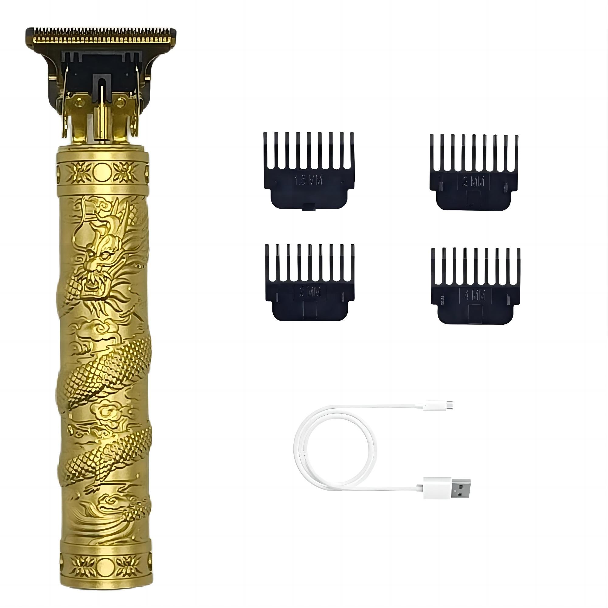 Electric Hair Trimmer Kit, Engraving Pattern T-blade Multifunctional Portable Rechargeable Hair Clipper Set with Display, Hair Styling Tools,Electrical Gadgets, USB Rechargeable Clipper