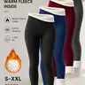 Women's Thermal Fleece Leggings Clothing, High-Waisted Warm Stretch Fit Skinny Pants for Winter