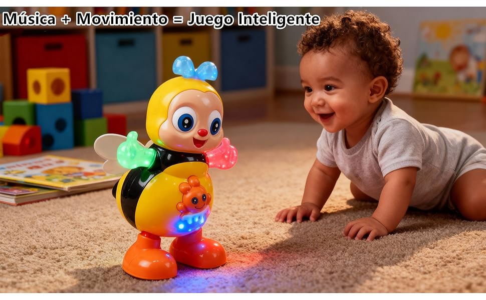 Dancing Bee Toy with Music & LED Lights – Dancing Bee Toy with Sounds and Lights for Children, Preschool Sensory Learning Toy for Toddlers