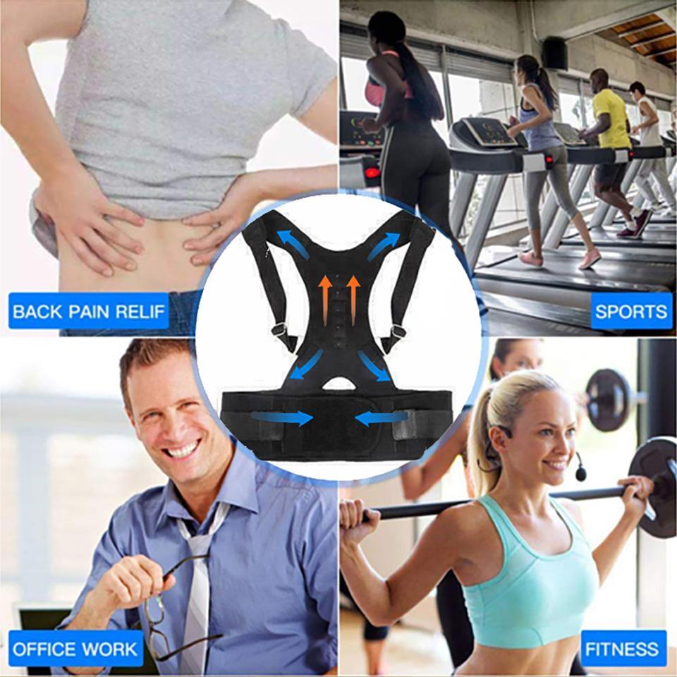 Magnetic Back Brace for Men Women Shoulder Upper Back Girdle Back Belt Strap Posture Belt Under Shirts Black Band Healthcare SpringStatements
