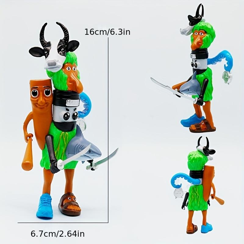 Italian Brainrot Action Figure Set, Tung Tung Sahur Tralalero Model, Fun Desktop Decorations Ornaments Toys for Kids and Fan
