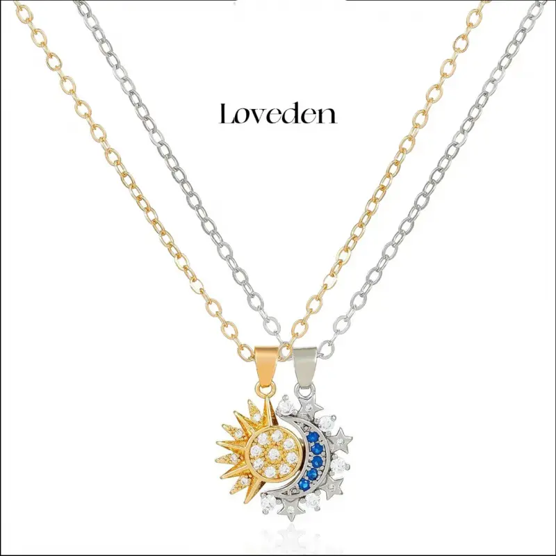 Loveden Magnetic Sun Moon Couple Necklaces - Titanium Steel, No-Fade Matching Fashion Jewelry for Lovers
