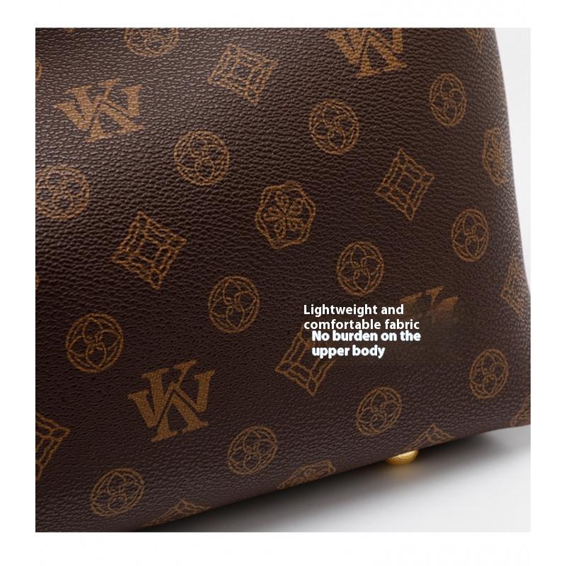 Mia Bag Shop High-end Fashion Large Capacity Tote Bag for Women 2025 New Vintage Print Commuter Shoulder Bag Crossbody Bag in PU Material for Daily Use 20 cm long, 20 cm wide, and 28 cm tall 20 cm long, 20 cm wide, and 28 cm tall