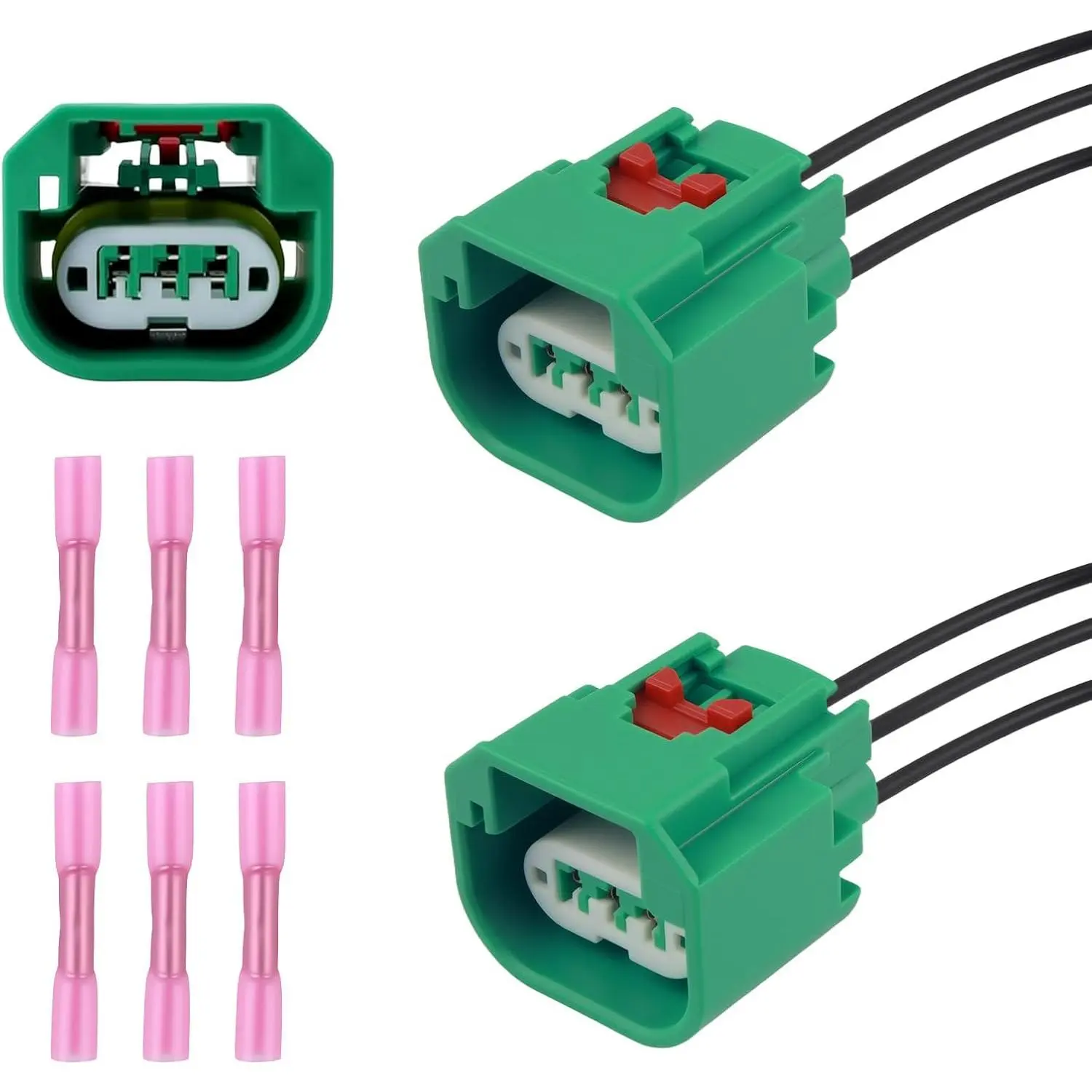 2PCS Headlight Wiring Harness with Terminals,Pratical Headlight Connector Plug Compatible with Dodge,Jeep,Ram,Headlights Socket Harness Car Accessories Replace OEM#68064997AA