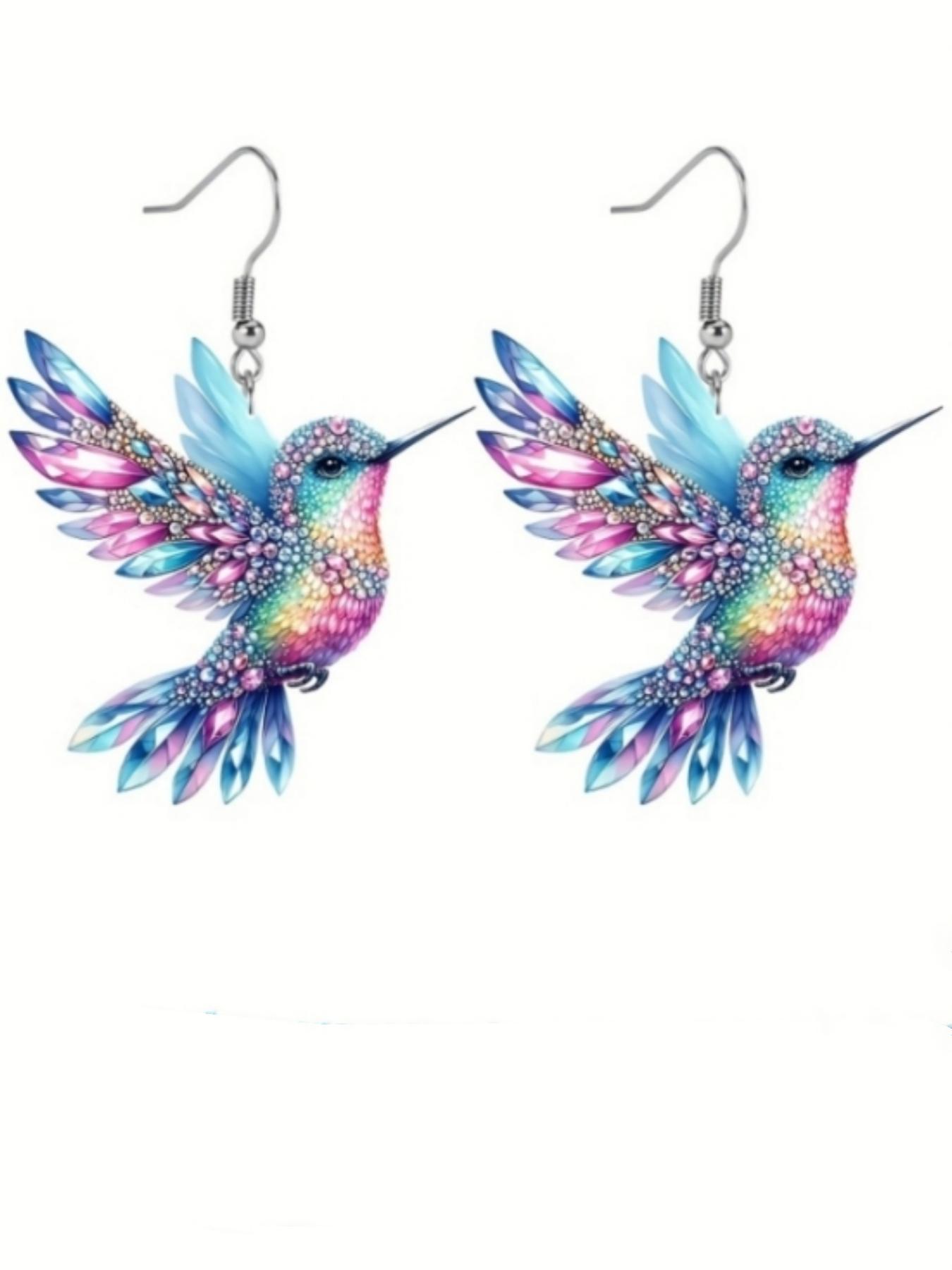 Hummingbird Design Dangle Earrings, Fashionable Jewelry for Women, Trendy All-match & Exquisite Jewelry for Birthday Gift, Earrings for Women, Fashionable Jewelry Accessories, Statement Earrings