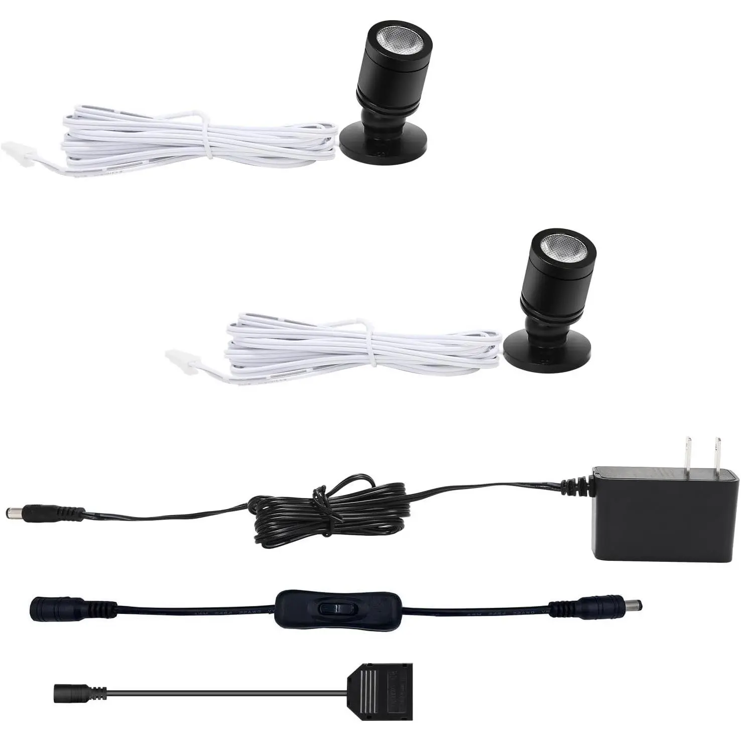 LED Mini Spot Light Indoor Accent Lighting for Display Paintings Pictures Plants Jewelry Shelves Cabinets Posters Showcase Soft White 2 Pack Push Switch