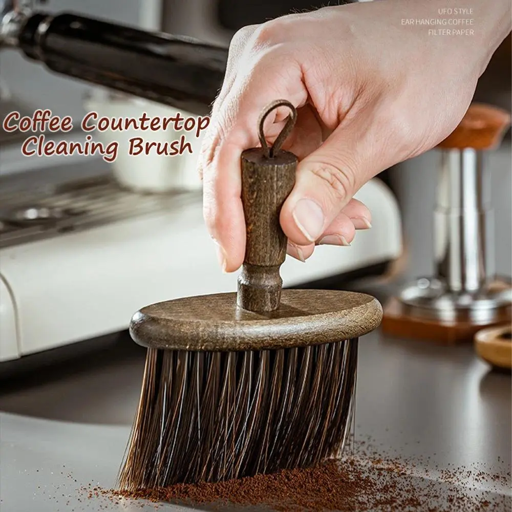 Coffee Grinder Cleaning Brush Wooden Soft Bristle Coffee Grinder Brush Fine Gap Dust Cleaning Brush Barista Cleaning Tool Brush