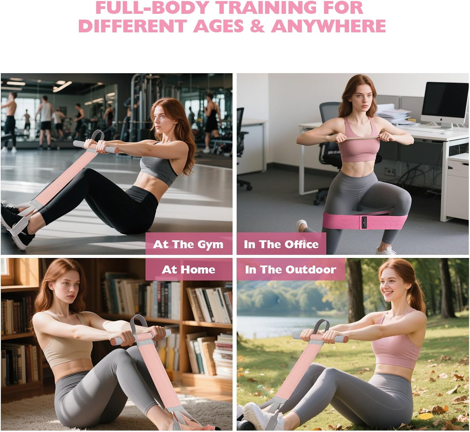 Fitness Resistance Band with Handles & Non-Slip Pedal, 150lb Fabric Exercise Bands, Yoga Starter Sets Sit Up Pull Rope for Full Body Strength Training, Stretch Band Workout Equipment Fitness Resistance Band with Handles & Non-Slip Pedal, 150lb Fabric Exercise Bands, Yoga Starter Sets Sit Up Pull Rope for Full Body Strength Training, Stretch Band Workout Equipment