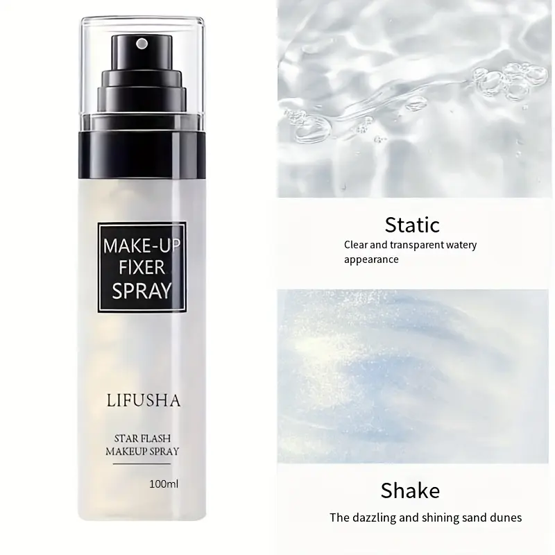 Starlight Glitter Setting Spray - Brightening, Delicate and High-gloss, Long-lasting Oil Control, Sweat-proof and Moisturizing, No Need To Touch Up Makeup