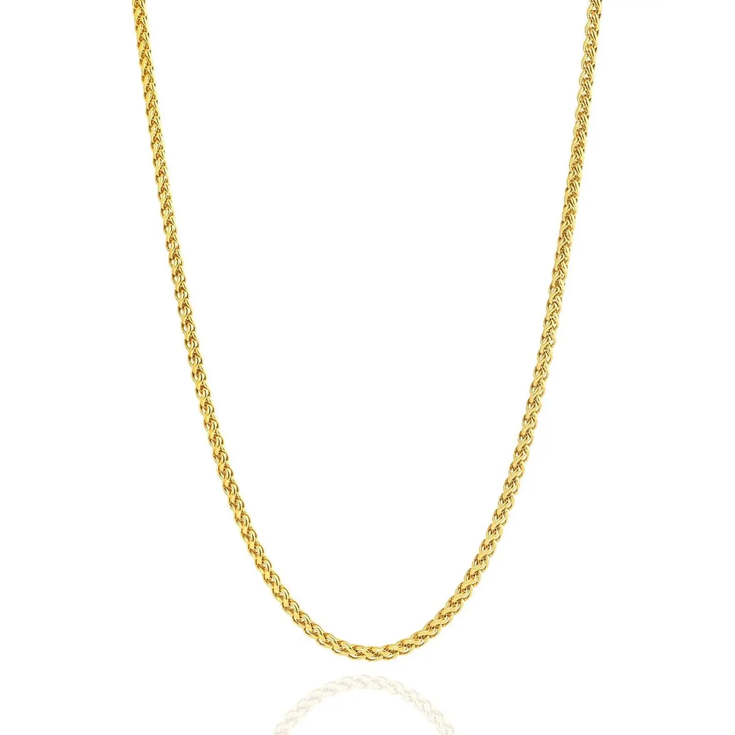 2.5mm/4mm  Wheat Chain for Men Women, Mens Stainless Steel Chain Necklace , 16-26 Inches