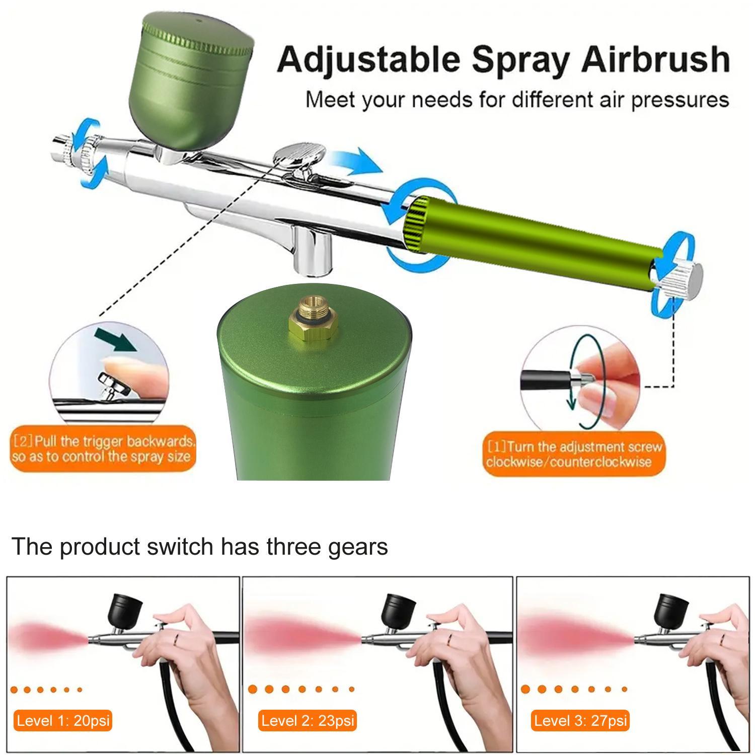 Electric Airbrush Kit with Compressor, Rechargeable Portable Cordless Air Brush Set, Handheld Airbrush Gun for Nail Art, Makeup, Painting and Cake Decor, Expert Airbrush Kit, Metal #GLOBAL PICKS
