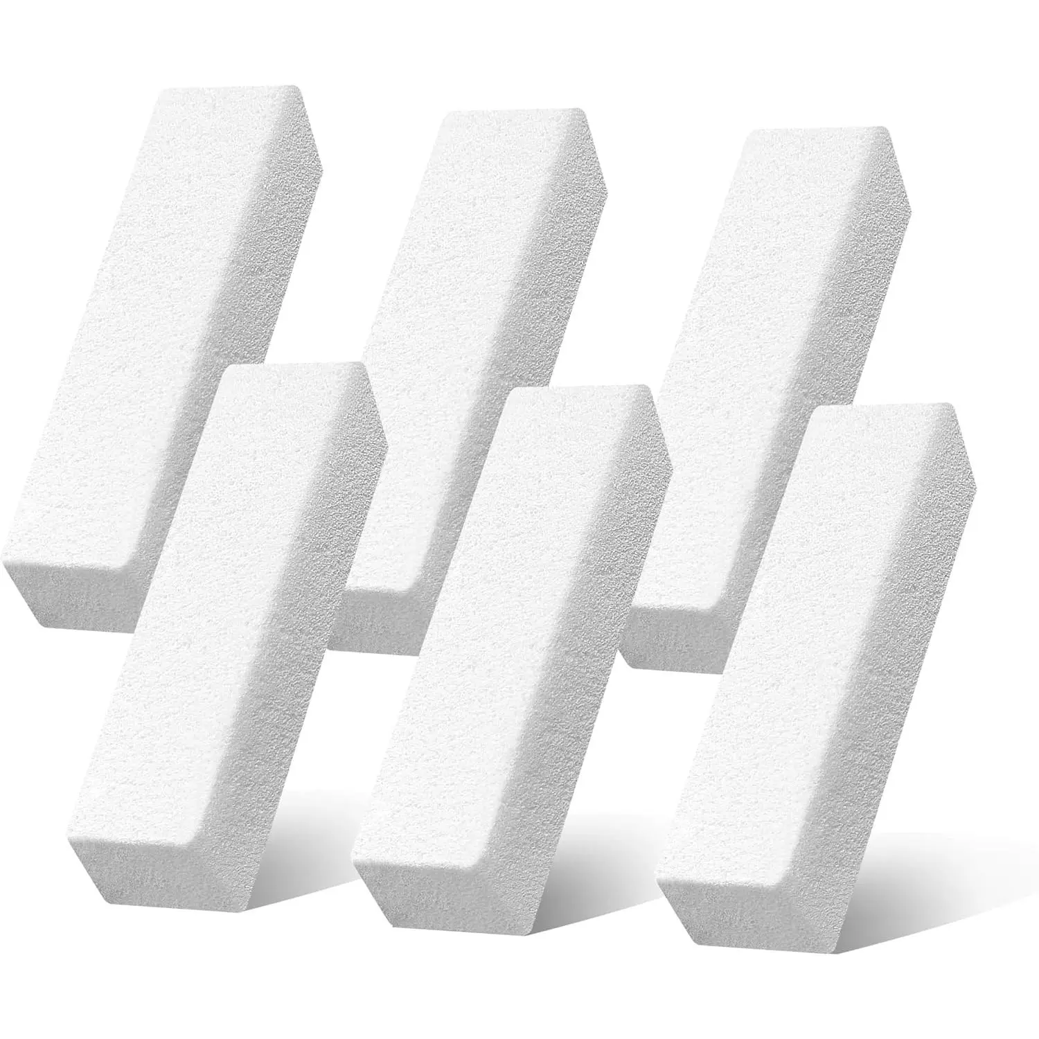 6 Pack Pumice Stone for Cleaning,Scouring Stick,Pumistone for Toilet, Pool, Bathroom, Sink (White D)