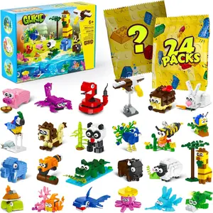 24 Packs Party Favors for Kids 4-8 8-12, 961 PCS Mini Animal Building Blocks Blind Bags for Easter Valentines Day Birthday Goodie Bags, Treasure Box Toys for Classroom, Pinata Stuffers