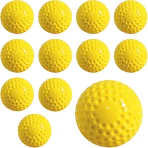 11 Inch Dimpled Softballs 12 Pack for Pitching Machine Hitting and Fielding Practice