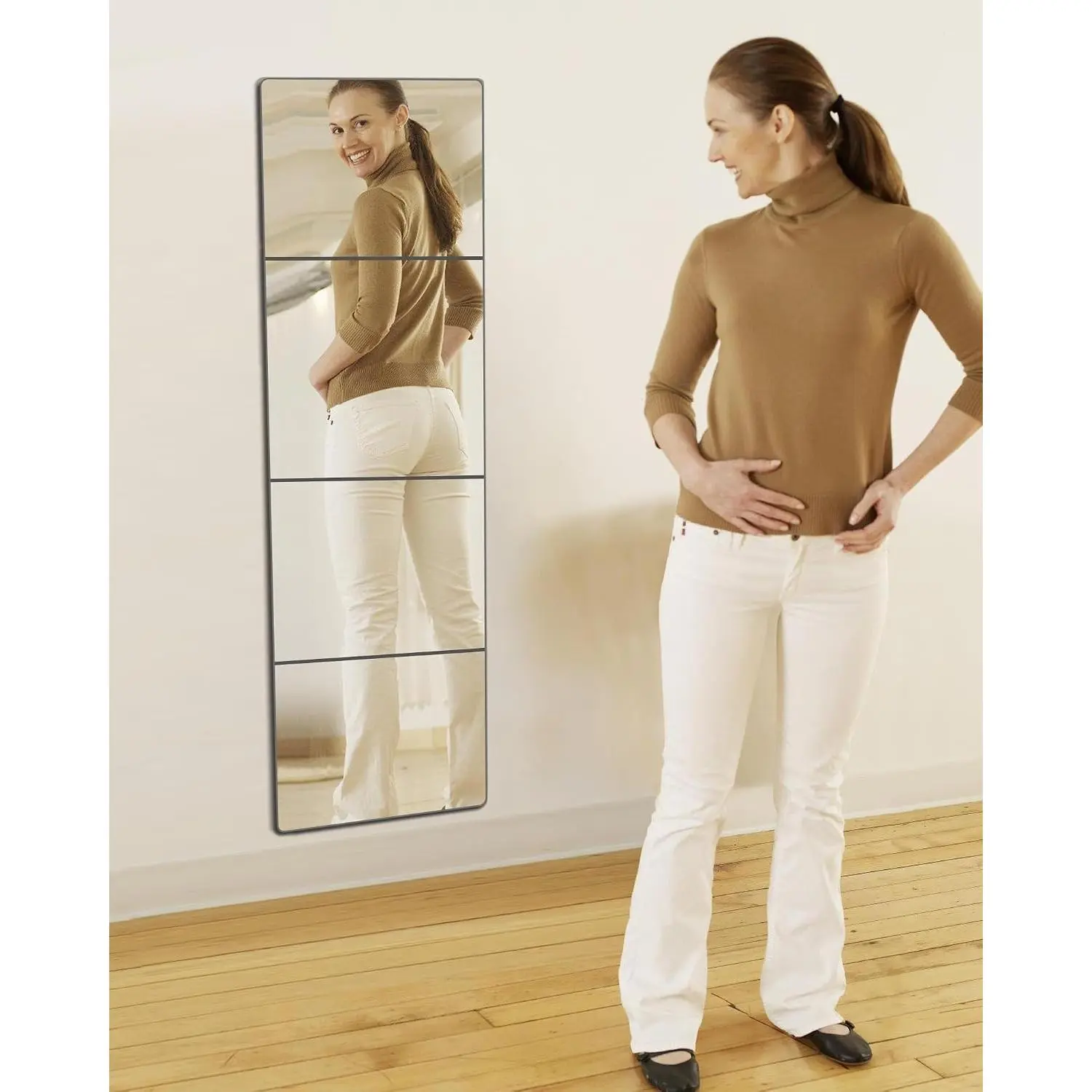 Wall Mirror Tiles,Safe Unbreakable  Mirror for ,Plastic Plexiglass  the RV, Shatterproof Frameless Mirror Wall Stickers.Suit for Apply Touring ,'s Room,Classroom(8"x8")