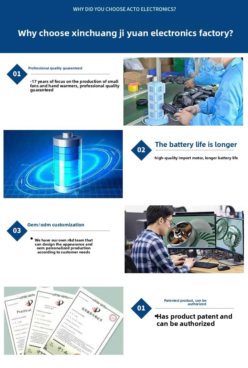 In-stock gift wholesale neck-mounted fan, cross-border USB rechargeable outdoor high-power cooling small neck fan