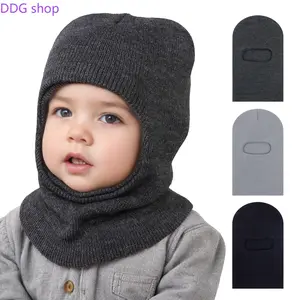 2-in-1 Striped Knit Balaclava Hat & Neck Warmer, Thermal Insulating Hats for Youngsters, Stretch Fit, Lightweight, Machine Washable, Multi-Color, Ideal for Outdoor Play & New Year's Celebrations