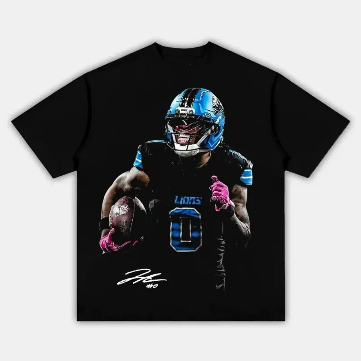 Jahmyr Gibbs GO OFF Graphic Tee (Viral) Football Game Day Shirt 180g 100% Cotton Player Fan Apparel Streetwear Sports T-Shirt Gift for Football Fans Men Women Unisex Casual Summer Outfit Athlete Supporter Clothing Men Clothing Sale TikTok Shop Deals