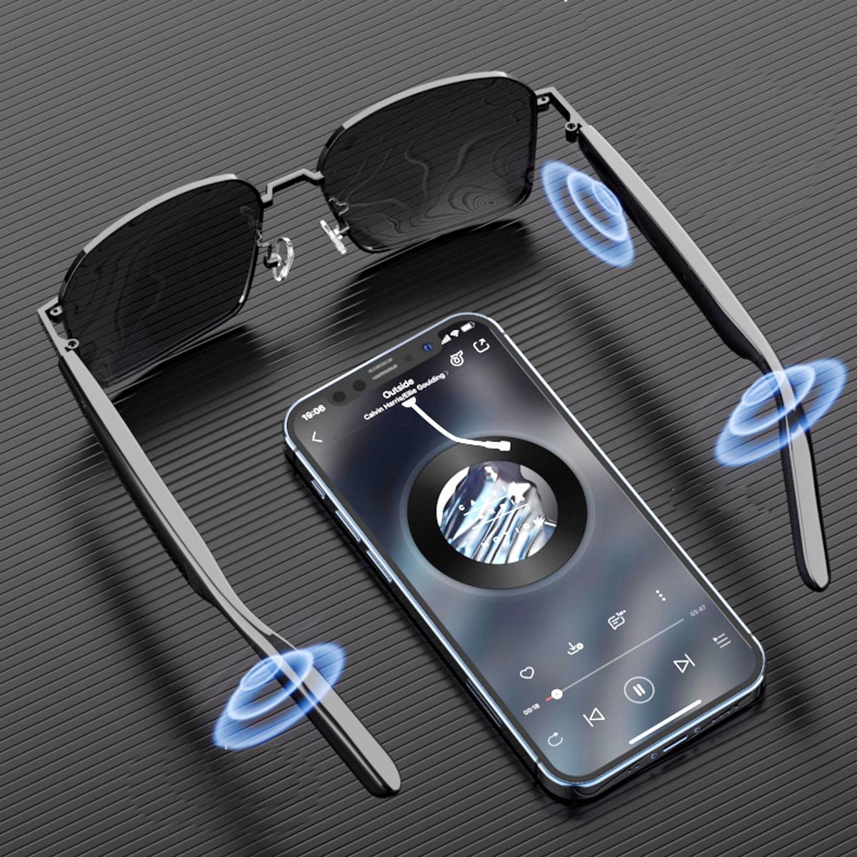 Multifunctional Smart Glasses, Fashionable Smart Sunglasses, Bluetooth-compatible Smart Glasses, Wireless Glasses for Men & Women, Wearable, Wireless Audio Glasses