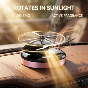 Solar Powered Rotating Airplane Scent Diffuser, No Charging Needed, Car and Home Use, Long-Lasting Fragrance, Interior Decor Piece