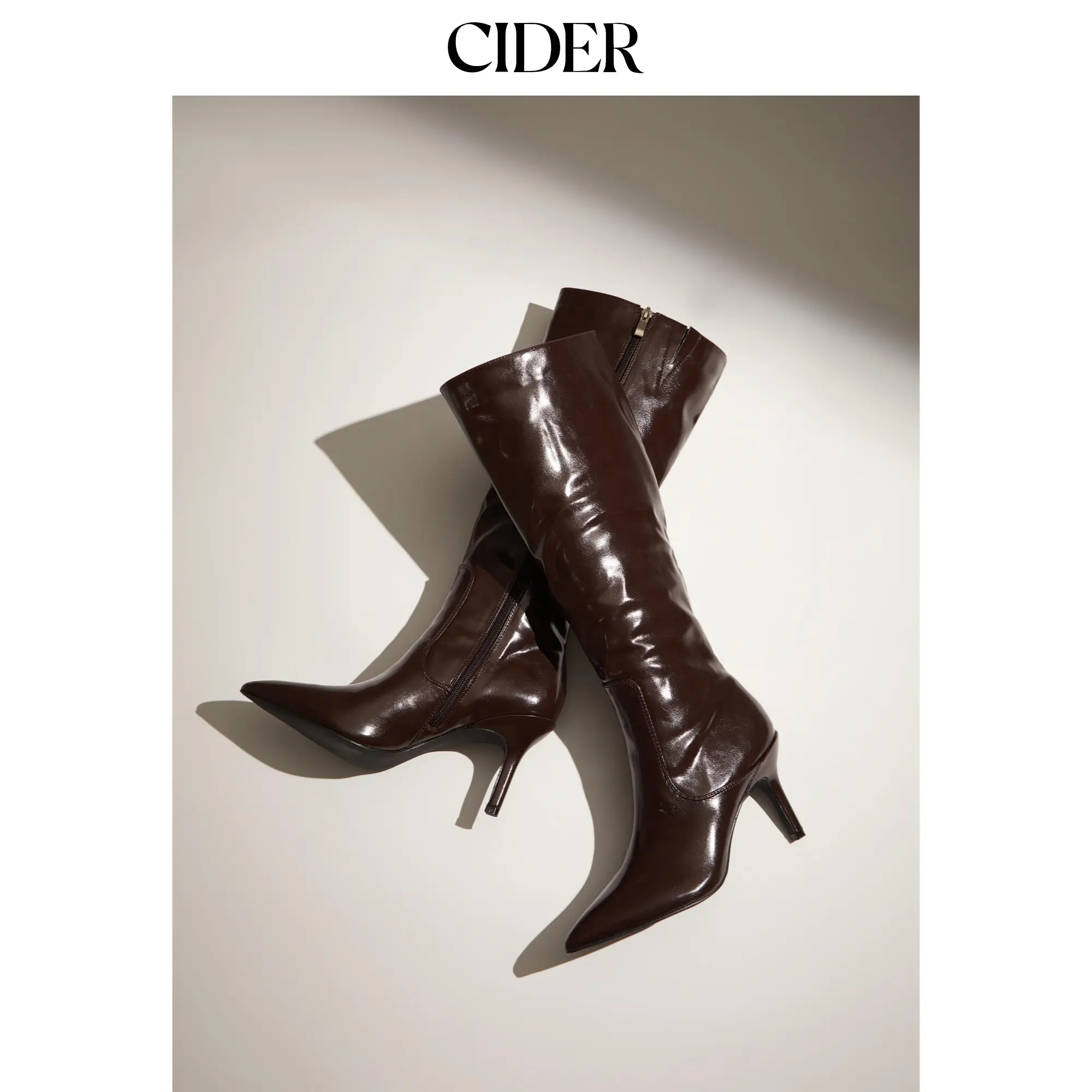 Cider POINTED TOE STILETTO KNEE HIGH BOOTS SohoChic