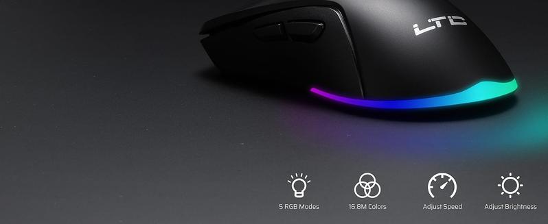 LTC GM025 Tri-Mode Wireless Gaming Mouse,12000 DPI PAW3311 Sensor, Ergonomic Mouse 2.4Ghz/BT/Wired, 6 Programmable Buttons, Customizable RGB Lighting, Pro Software
