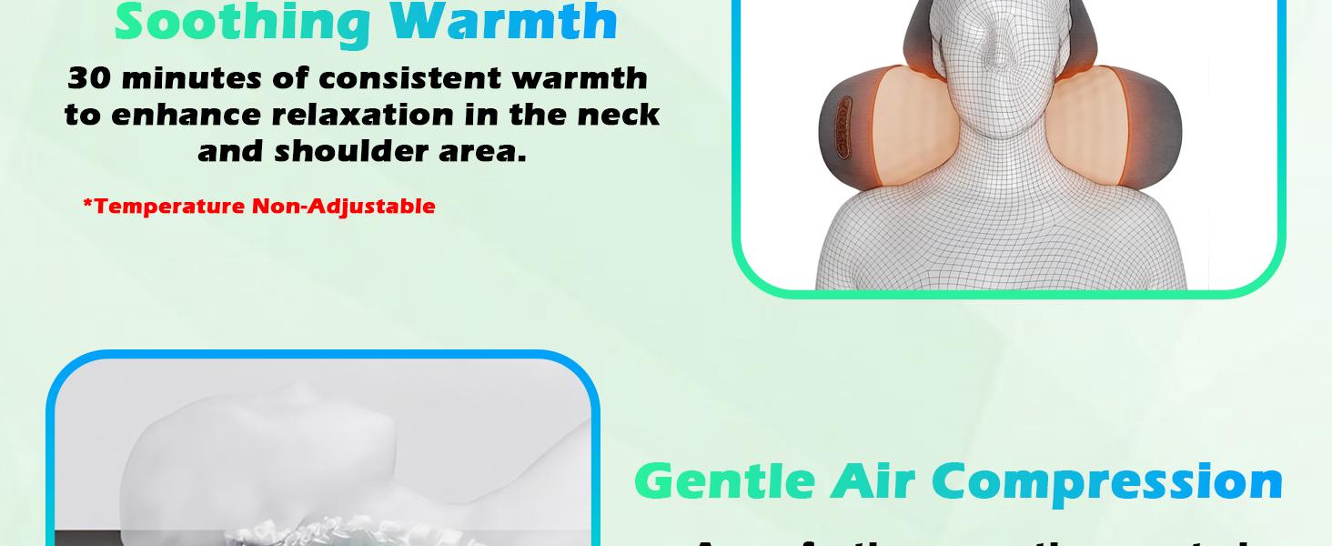 Non-Neck Massager Pillow with Heat for Pain Relief Deep Tissue, Cervical Neck Pillow with Traction Massager,Light Grey