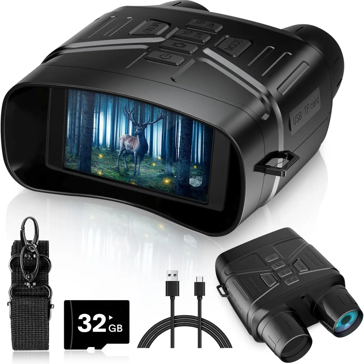 4K Night Vision Binoculars for Adults, 3-Inch Large Screen, Includes 32GB Memory Card, Ideal for Surveillance & Tactical Use, Valentine's Gift