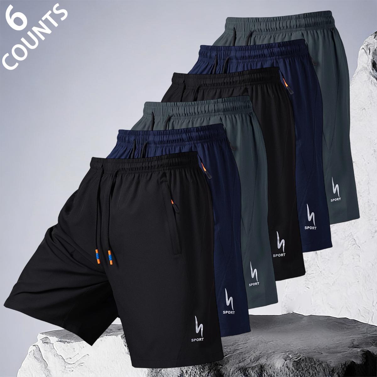 Urban Active Stylish Mens Quick Dry Athletic Shorts Casual Drawstring Elastic Waist Zipper Pocket Sports Shorts for Street Style Daily Wear and Social Gatherings