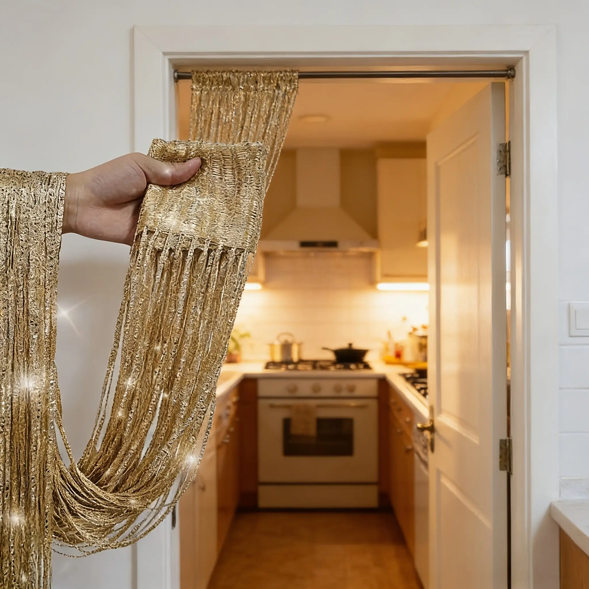 Boho Style Door Curtain Hook, Adjustable Fringe Vertical Blind, Semi-Transparent Filter Panel, Multi-Color Options, Room Decor Blinds, Suitable for Closet, Window, Bedroom, Laundry Room, Window Hanging