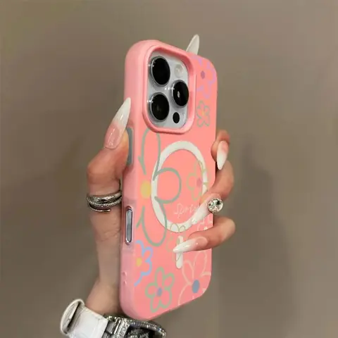 Jelly 2-in-1 floral magnetic phone case, military grade anti drop, supports Magsafe phone case, suitable for iPhone 17 Air 16 Pro Max 15 14 Plus 13 12 11 Samsung Galaxy S26 Ultra S25 Ultra S24 S23 S22 phone case. A190, Casing, Accessories