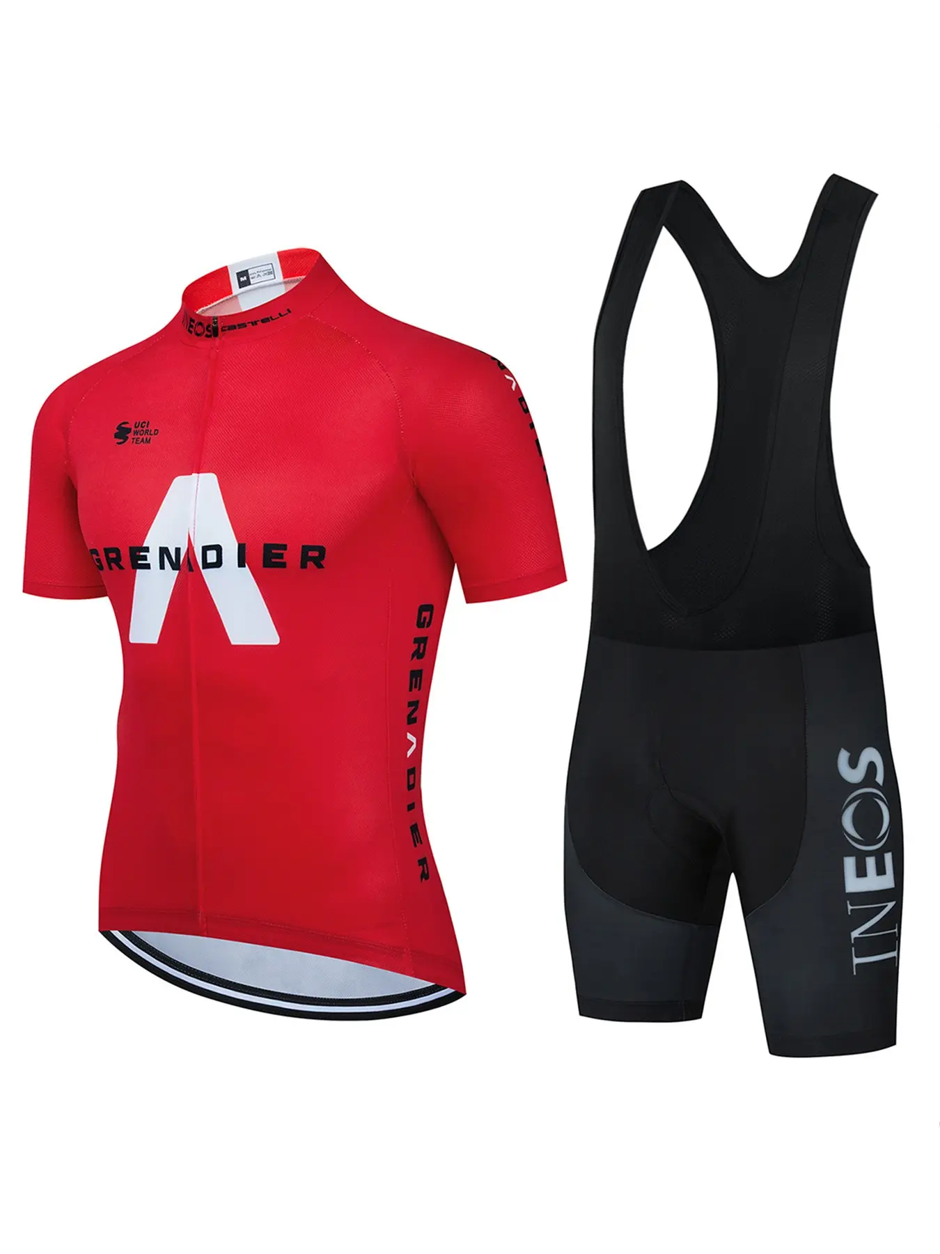 Giro D'italia Men's Cycling Short Sleeve Set, Breathable Sportswear, Road Bike Shirt, Three Back Pockets, Round Neck, All Seasons