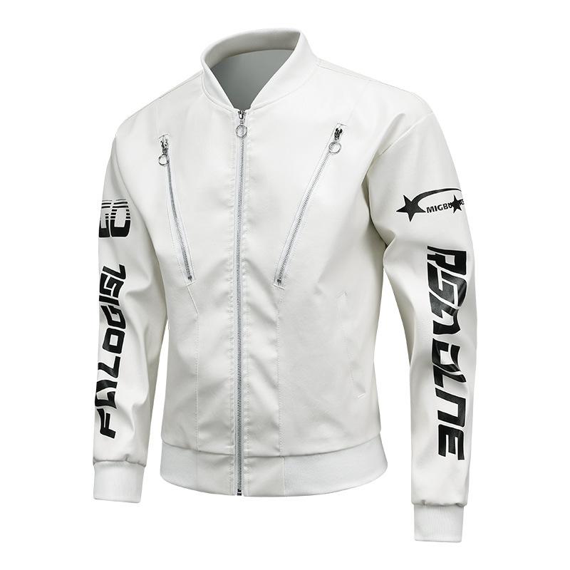 Men's Heavyweight Retro Hip-Hop Street Motorcycle Jacket Men's Leather Jacket Loose Fit