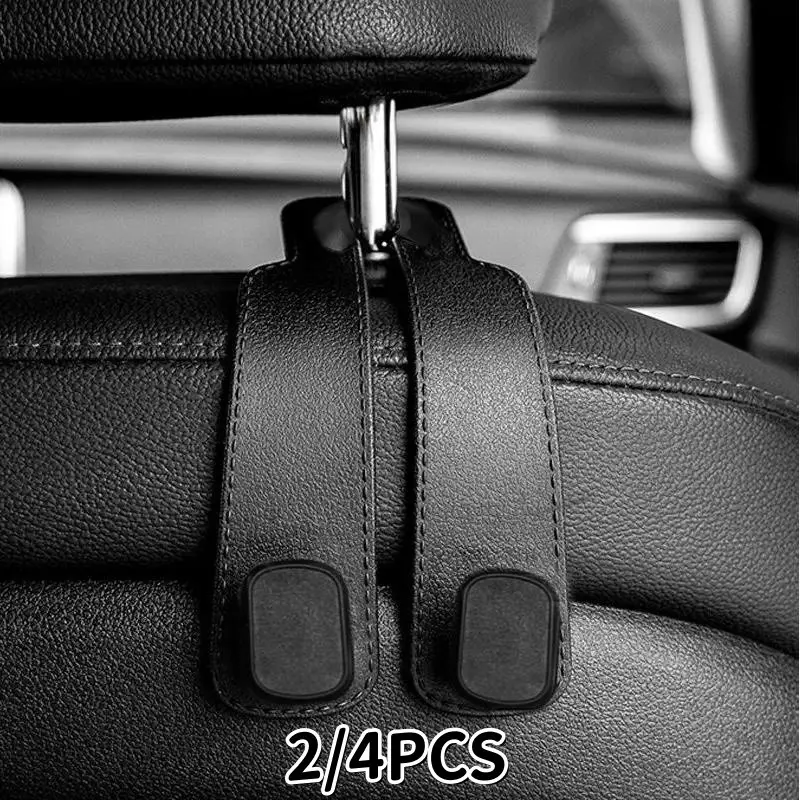 2-Pack/4-Pack Car Seat Headrest Hooks, Dual Hook Upgrade, Ideal for Backseat Wallet Phone Organizer, Car Interior Storage Accessories, Car Organization Accessories