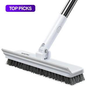 modern long handle home scrub brush, stiff bristle floor scrubber, floor scrubbing brush, household cleaning tool for bathroom, carpet, wall, glass cleaning, household items