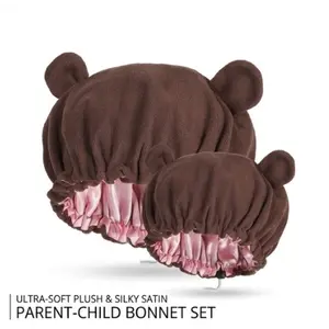 Plush Bear & Devil Ear Sleep Cap , Cozy Soft Night Hat for Ultimate Comfort , Hair Care