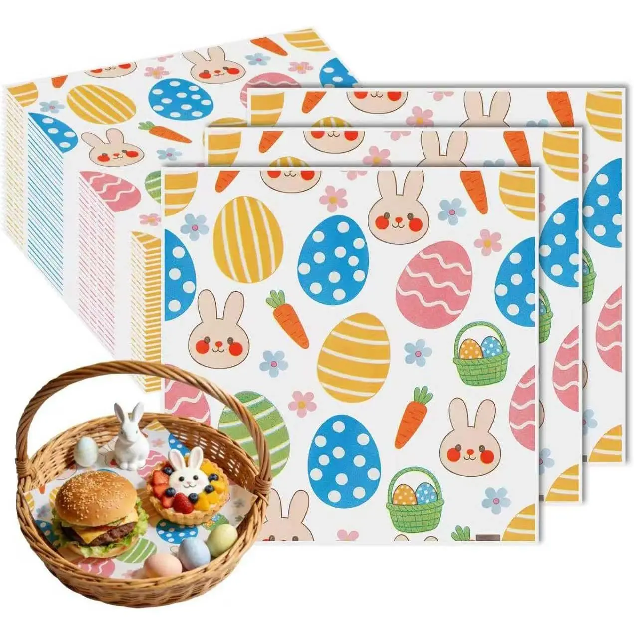 100 count Wax Paper Sheets 7x7 Inch, 45gsm  Proof Deli Paper,  Basket Liners & Sandwich Wrapping Paper for Burger, Cookies, Fries, Party & Daily  Packaging
