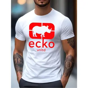 180gMen'S T-Shirt with Ecko Rhino Print, Embodies American Streetwear Style, a Must-Have Item for Trendsetters, Perfect for Casual Outings And Daily Wear, Breathable And Comfortable