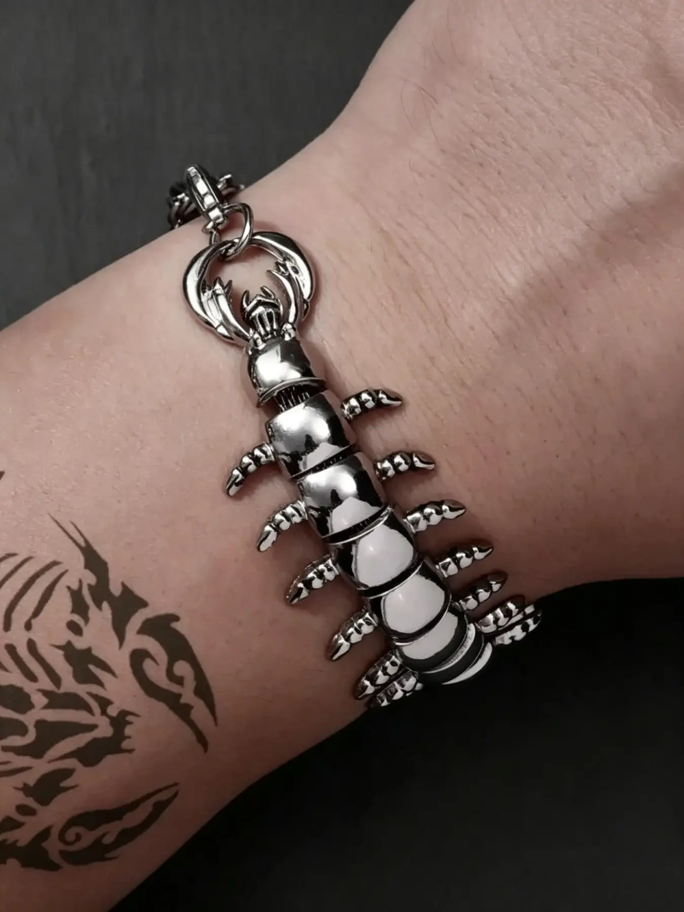 1Pc Fashion Personalized Centipede Design Men's Fashionable Bracelet, Must-have for Vacation & Trendy Outfits
