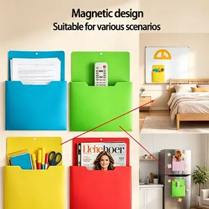 4-Pack A4 Magnetic Refrigerator File Folders, Deep Slot Design, Multi-Functional Storage for Refrigerator, Blackboard, Wall, Gift Idea
