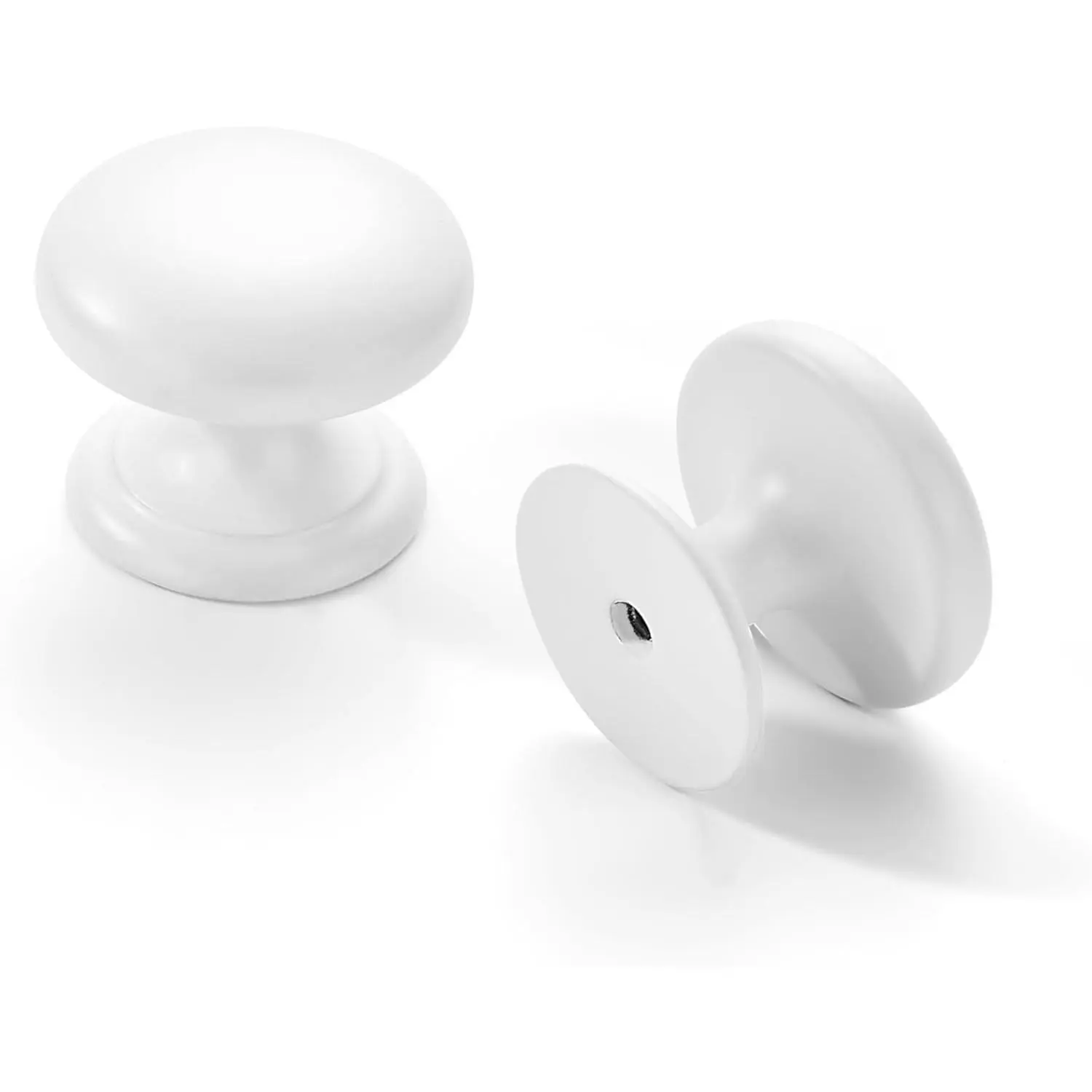 khtumeware 2 Pack 1-1/2 inch Bifold Closet Door Knobs White Cabinet Knobs Made of Zinc Alloy Suitable for Kitchen Cabinets/Bathroom Cabinets/Bedroom Furniture Includes Installation Screws