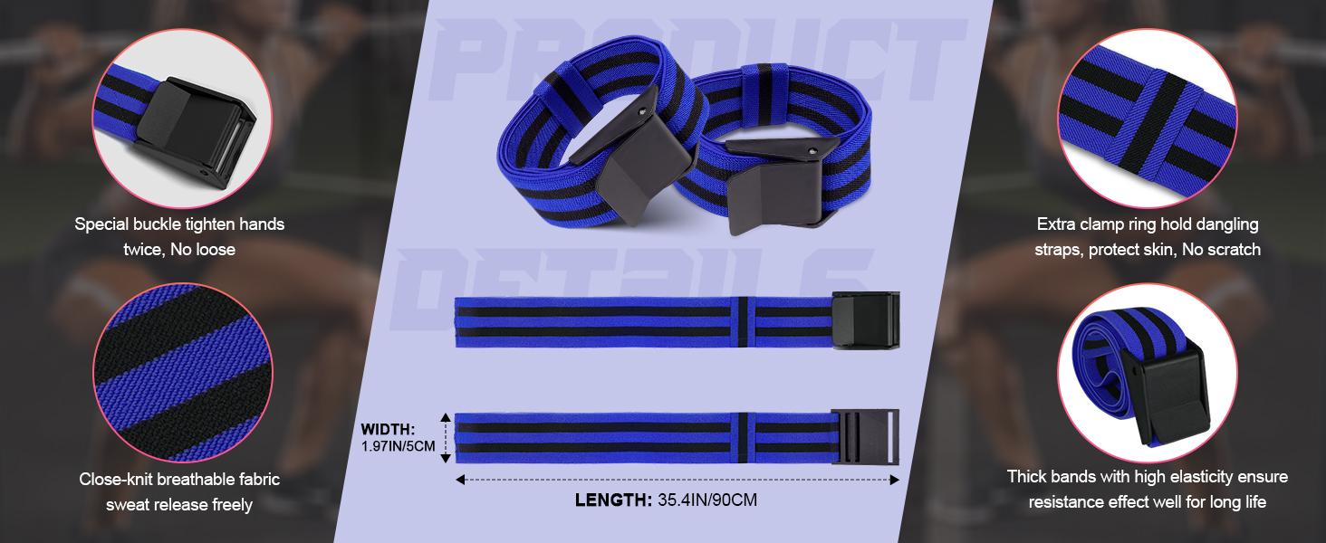 2 Pack BFR Bundle Booty Bands Adjustable Exercise Glutes Occlusion Strap Best Fabric Resistance Bands for Women Men Glutes Hip Building Exercising Butt Squat Thigh Fitness,Booty Bands