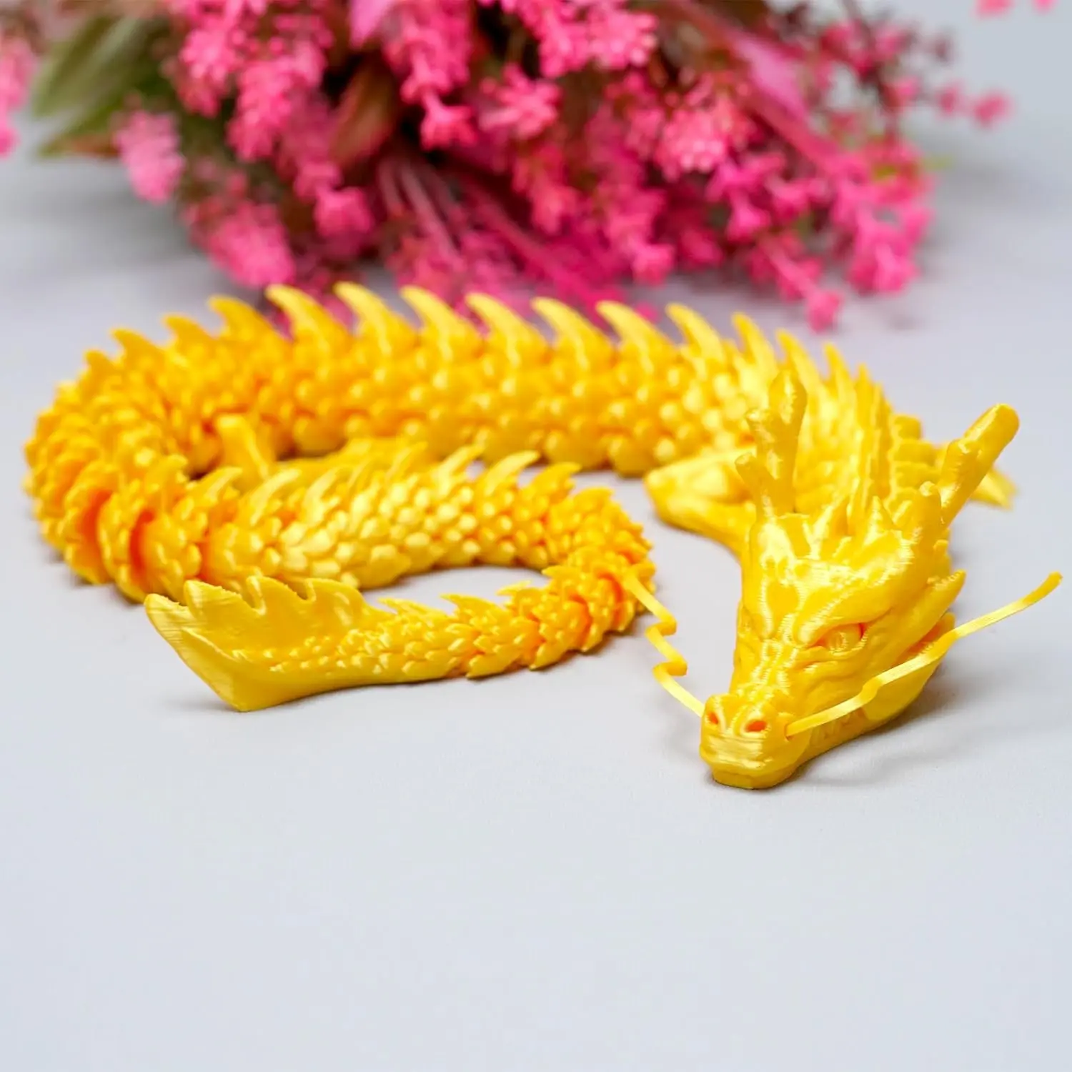 17.8inch 3D Printed Dragon Model,Flexible Realistic Articulated Animal Fidget Toys,Mystery Figurines Gifts Easter,Executive Desk Funny Décor and Festival Collectible