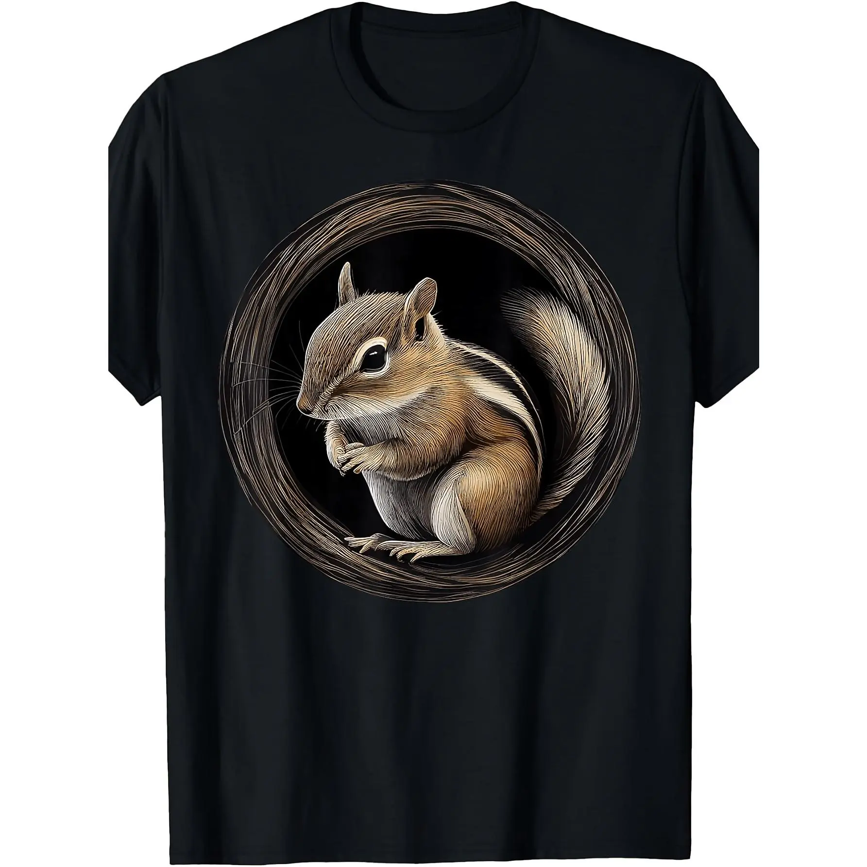 Retro Chipmunk T-Shirt - Wildlife Graphic Tee with unisex soft cotton short sleeve t shirt, vintage graphic casual tee for men women teens, perfect birthday holiday gift for camping travel gym daily street  wear