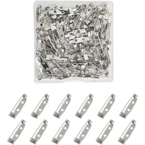 100 count Locking Pins Backs Safety Clasp Brooch,  Brooch Clasp Pin, Backs Safety Clasp, for Name Tags,  Making and DIY Crafts (20MM)